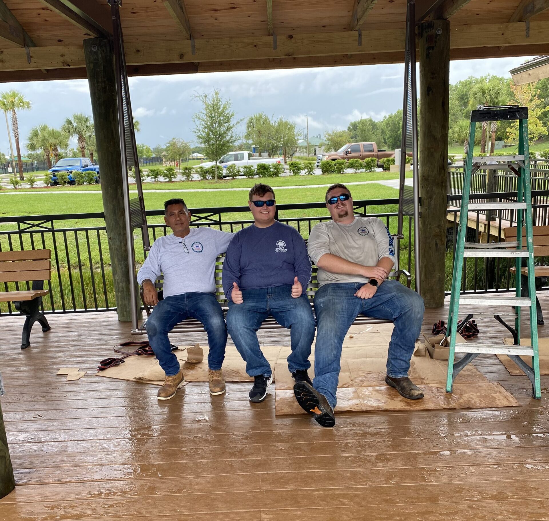 Group photo of Mario Gonzalez, Michael Jacquin Jr., and Brett Jacquin.